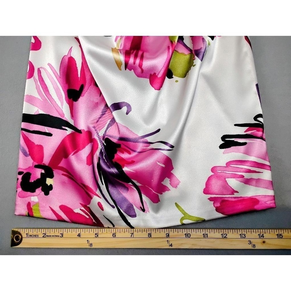 London Style Nights Abstract Floral Midi Sheath Dress Party Cocktail Size 8 New - Picture 2 of 7